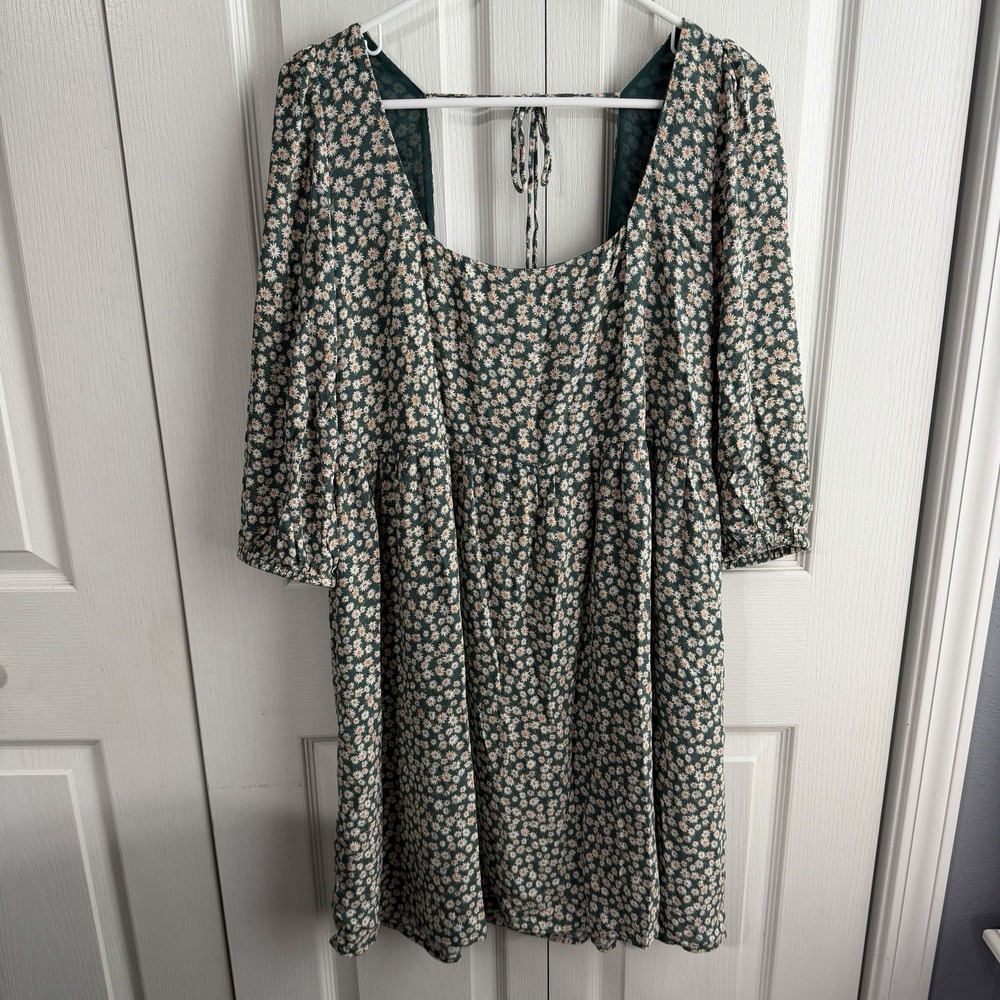 American Eagle Multicolor Ditsy Floral Scoop Neck‎ Dress Women's Size Large Boho